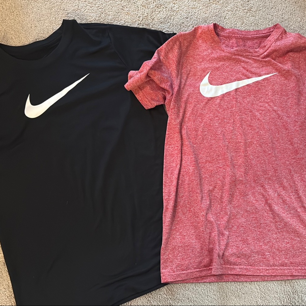 Nike Black and Red Dri-Fit Tees